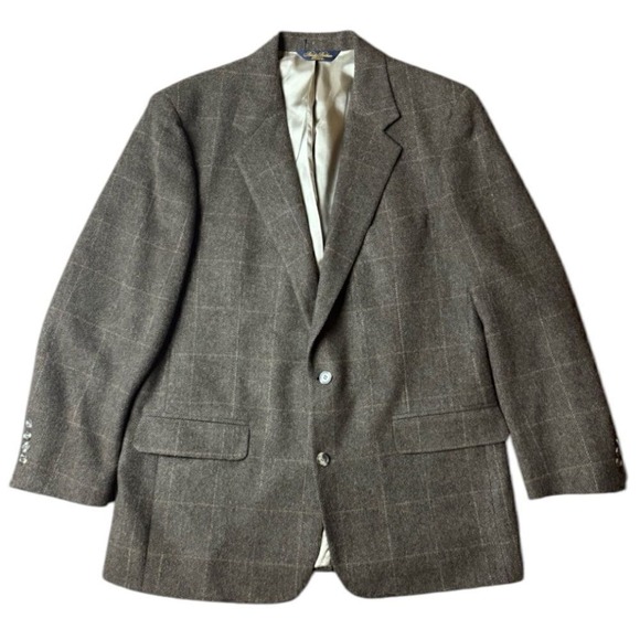 Brooks Brothers 100% Camelhair Plaid Blazer Mens - Picture 10 of 11